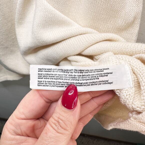 Eloquii Flutter Cap Sleeve Sheer Ivory Cream Knit Sweater Mini Dress 22 or 24 - Picture 13 of 14